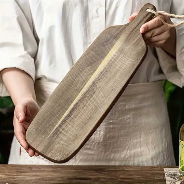 欧润哲 相思木菜板实木切菜板拍摄道具披萨牛排板西餐零食盘木手柄砧板
