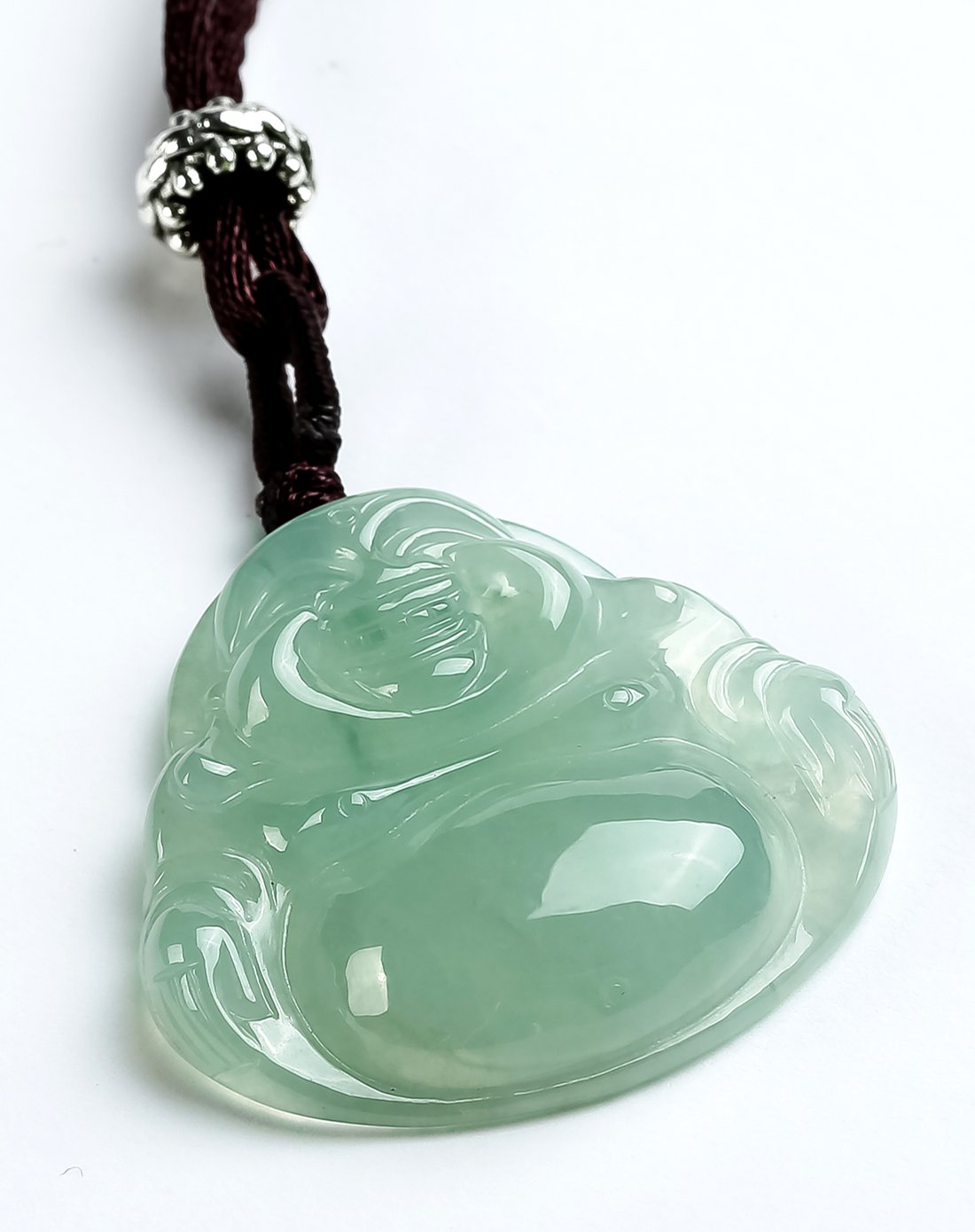 uve 高冰细腻水润天然a货翡翠正装佛公挂件