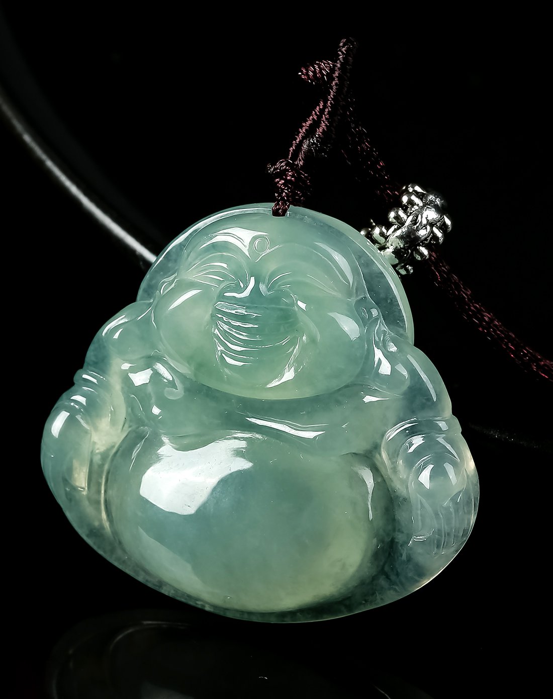 uve 高冰细腻水润天然a货翡翠正装佛公挂件