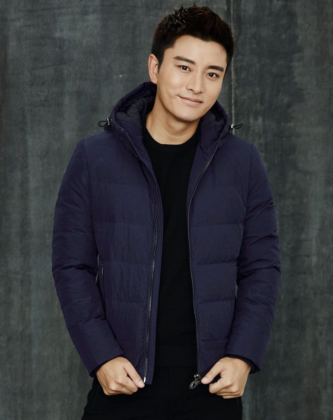 【贾乃亮明星同款】保暖时尚休闲纯色连帽长袖羽绒服