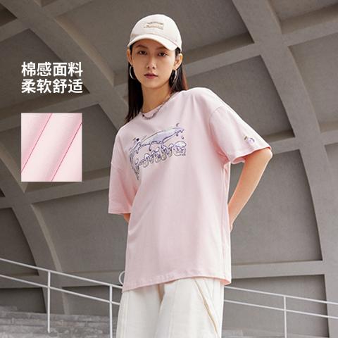 李宁 【纯棉透气】李宁女轻薄清爽T恤款夏季运动短T显瘦有型时尚短t 图片 5