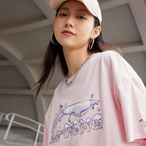 李宁 【纯棉透气】李宁女轻薄清爽T恤款夏季运动短T显瘦有型时尚短t 图片 4