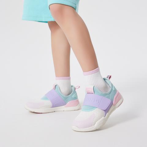 李宁 小童女童鞋一脚蹬舒适软弹幼儿园室内鞋鞋子男宝宝女孩运动鞋 图片 1