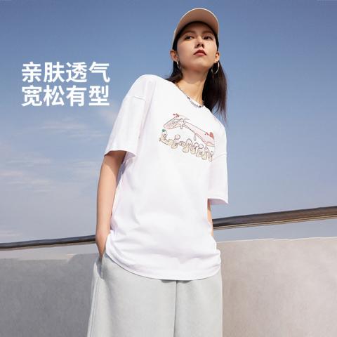 李宁 【纯棉透气】李宁女轻薄清爽T恤款夏季运动短T显瘦有型时尚短t 图片 3