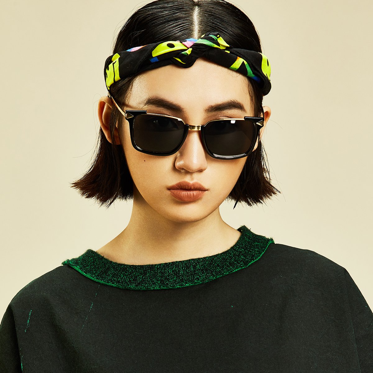 音米时尚休闲小框太阳镜圆脸墨镜遮阳