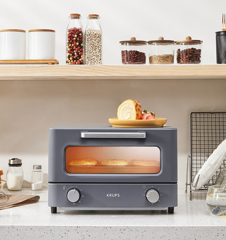 德国krups家用烘焙12l多功能迷你小烤箱全自动台式电烤箱
