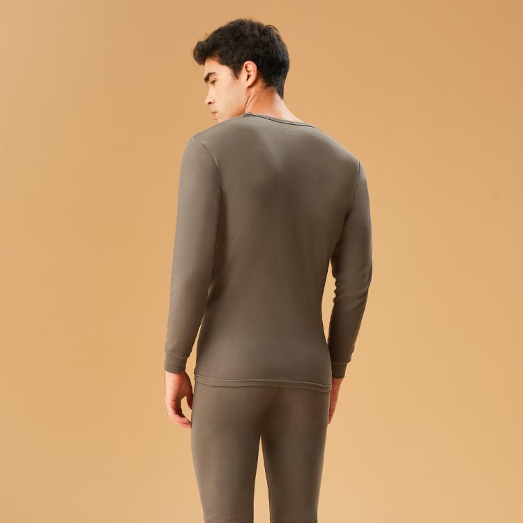 红豆 【100%新疆棉】秋衣秋裤男纯棉毛衫圆领薄红品男士保暖内衣套