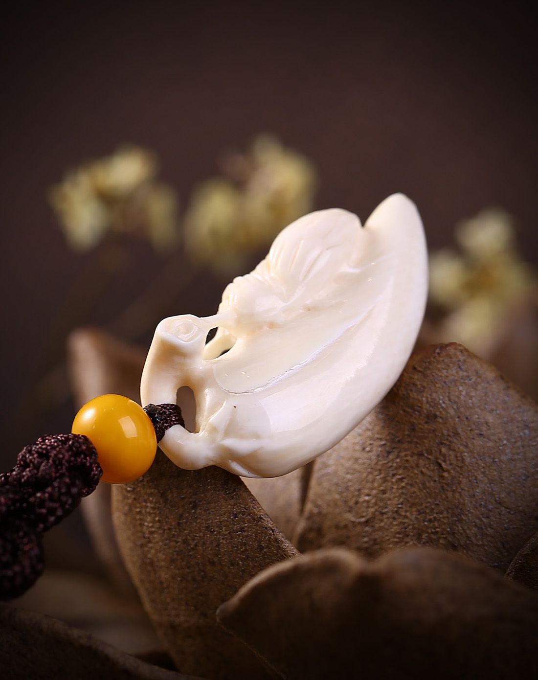 简约男人 爱华尚hwsa男士配饰专场爱华尚 百事如意猛犸象牙项链ad1407