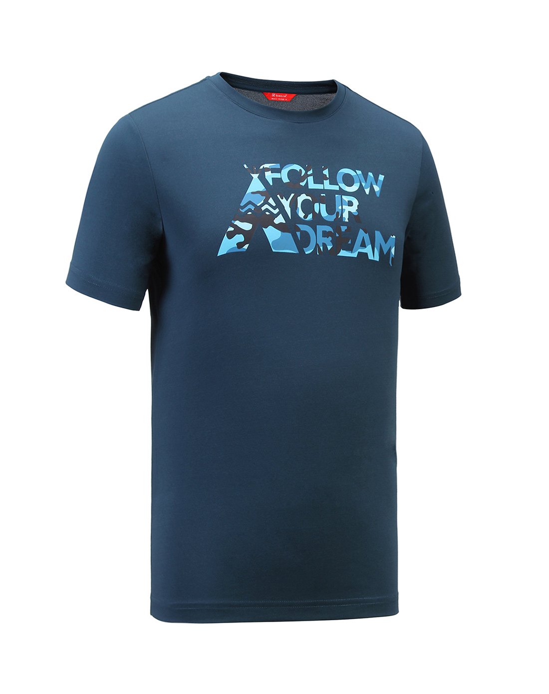 棉感透气 柔软舒适 短袖t恤铁蓝灰