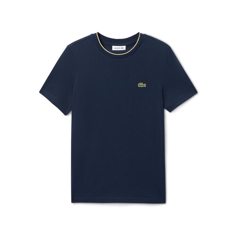 Lacoste 法国鳄鱼女装春夏简约纯色圆领纯棉短袖t恤 In Blue