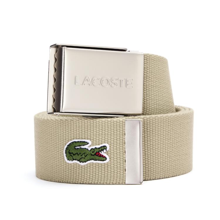 Lacoste 法国鳄鱼配件男士蓝色logo配饰商务休闲腰带简约腰带 In Neutral