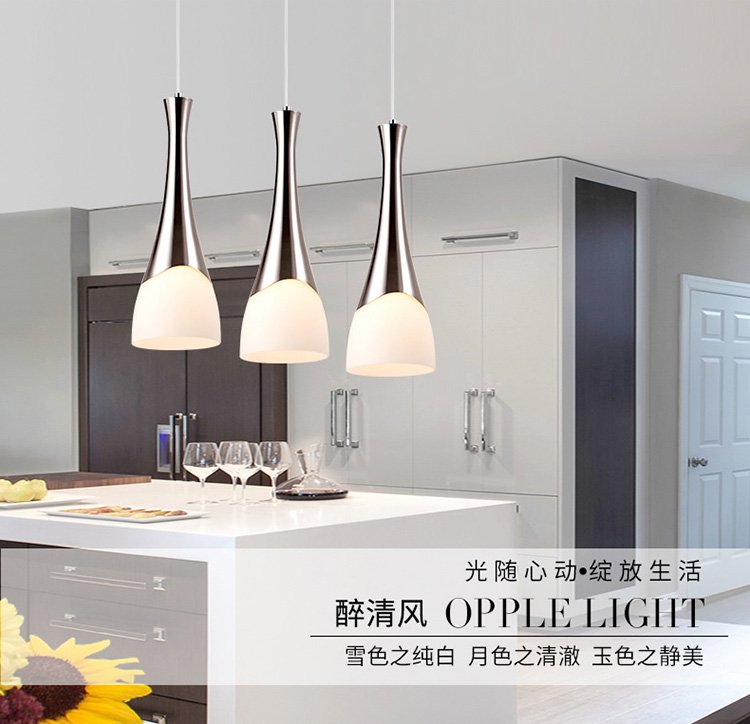欧普照明 led餐厅灯浪漫 现代简约时尚单头餐吊灯创意个性吧台吊灯