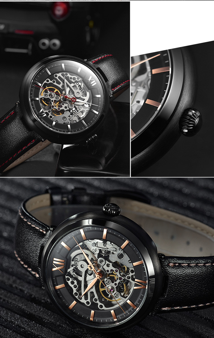 sotoiru圣缇斯ot手表个性镂空机械表炫酷皮带腕表