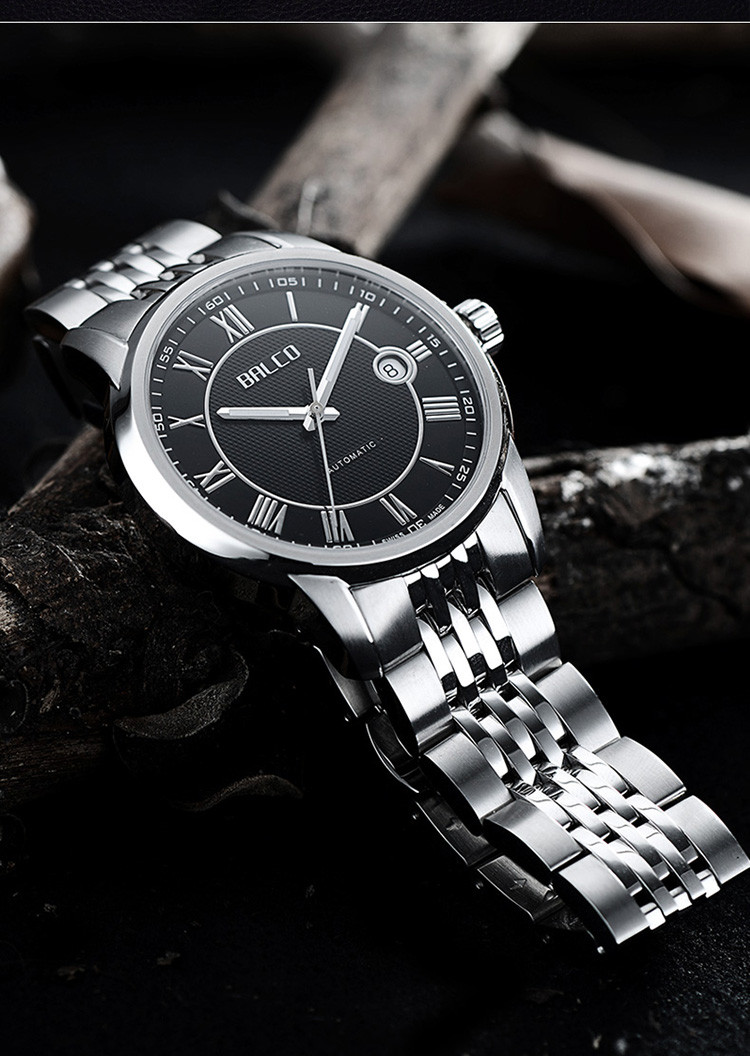balco瑞士原装进口拜戈机械手表男时尚商务腕表送礼3096