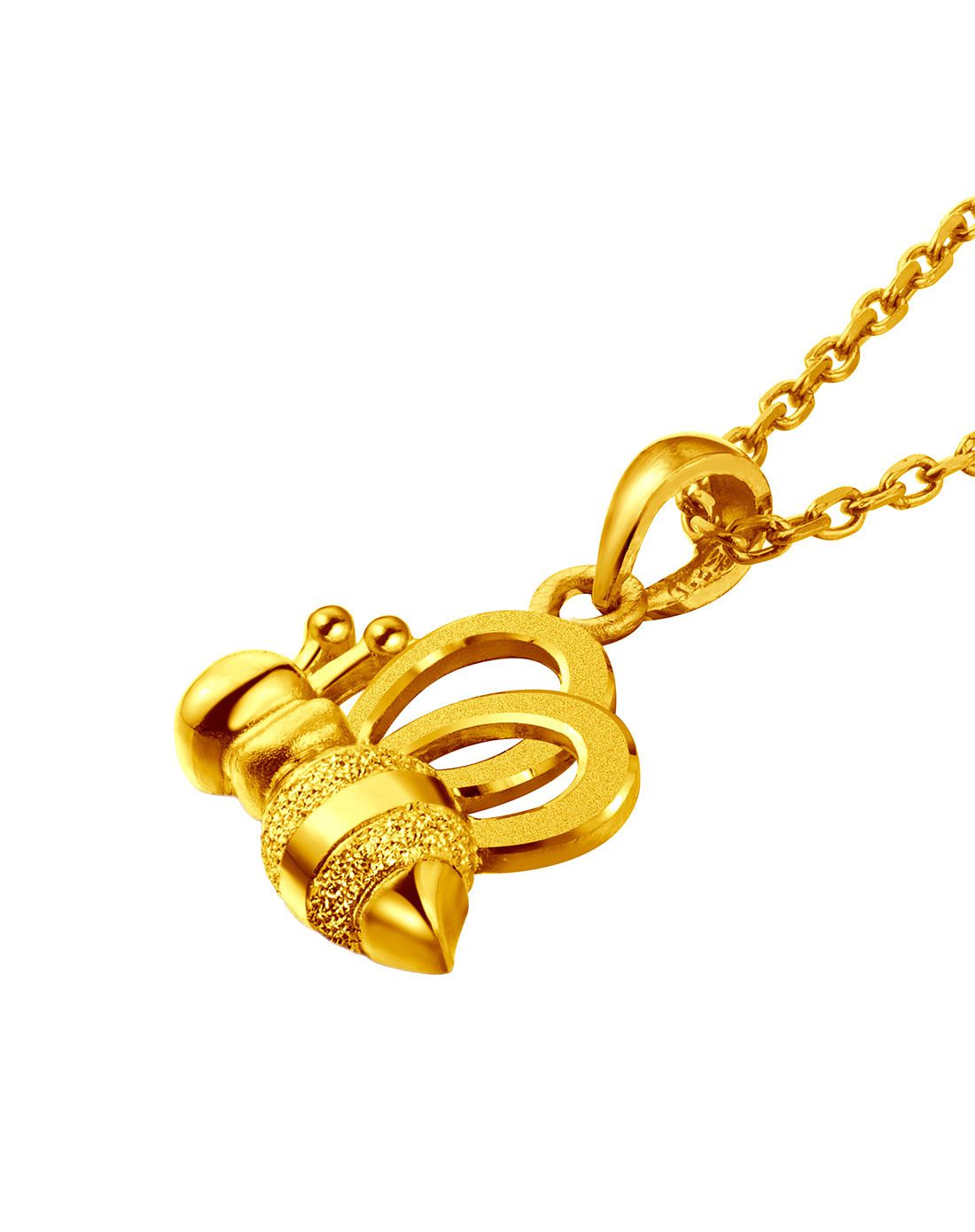 六福 足金小蜜蜂黄金吊坠(计价/不含链)