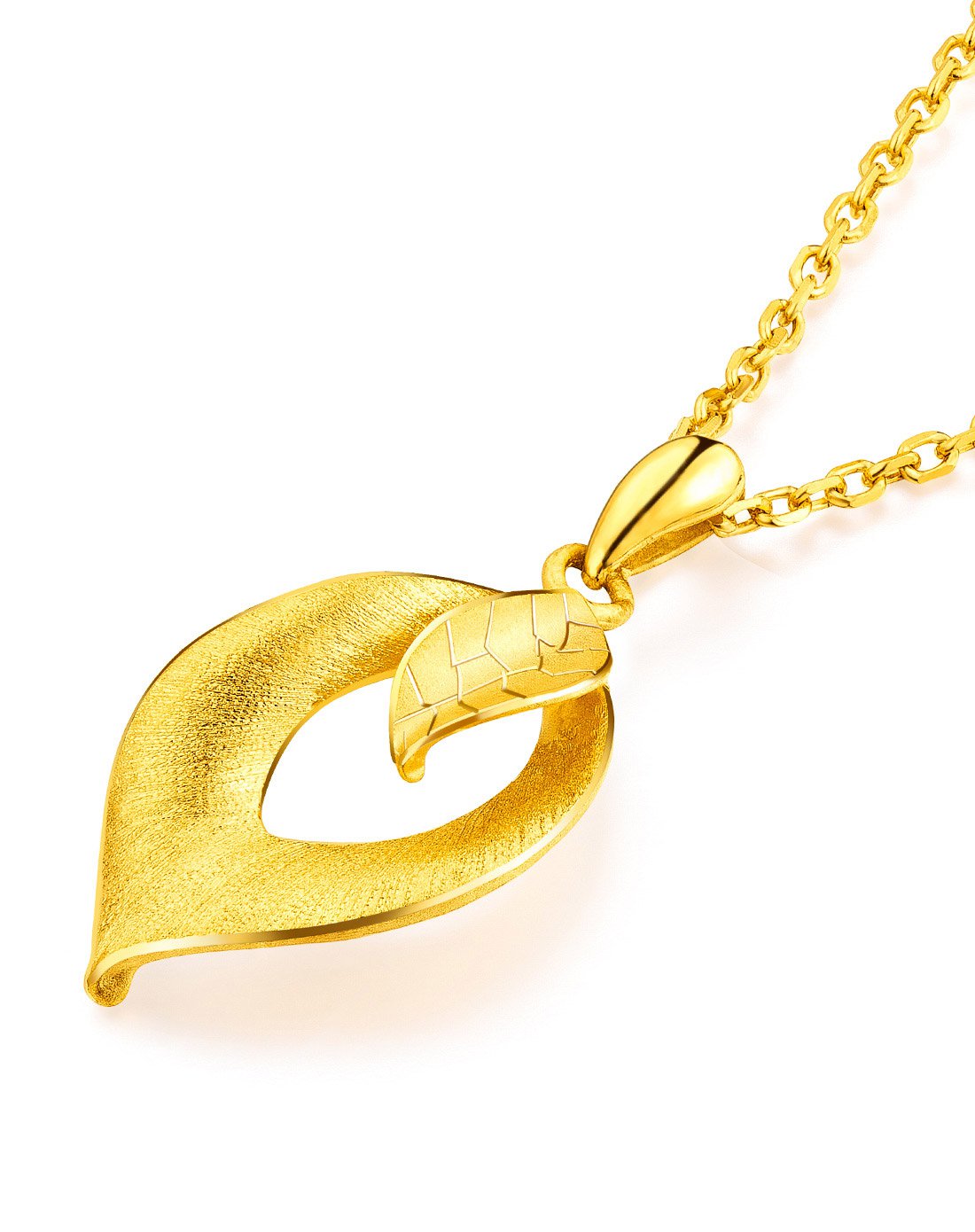 jewellery专场六福珠宝 足金树叶黄金吊坠(计价/不含链)hxg70112b