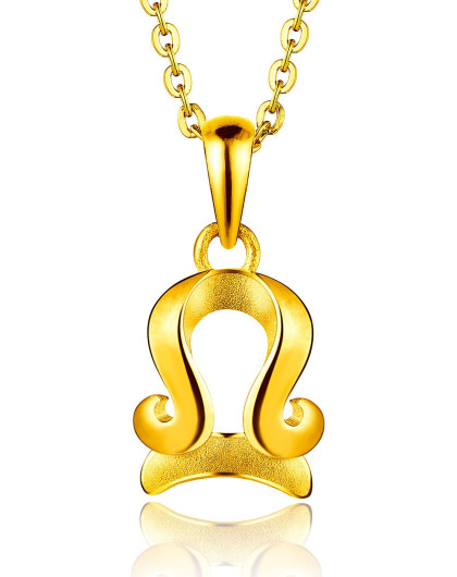 六福珠宝 金饰魅力系列天秤座黄金吊坠(计价/不含链)