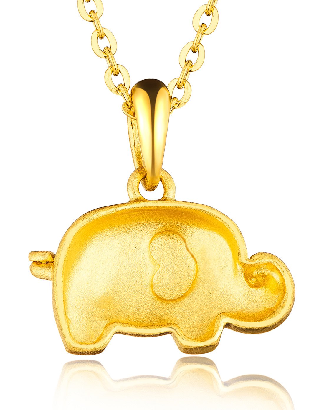 六福珠宝 足金吉祥喜象黄金吊坠(计价/不含链)