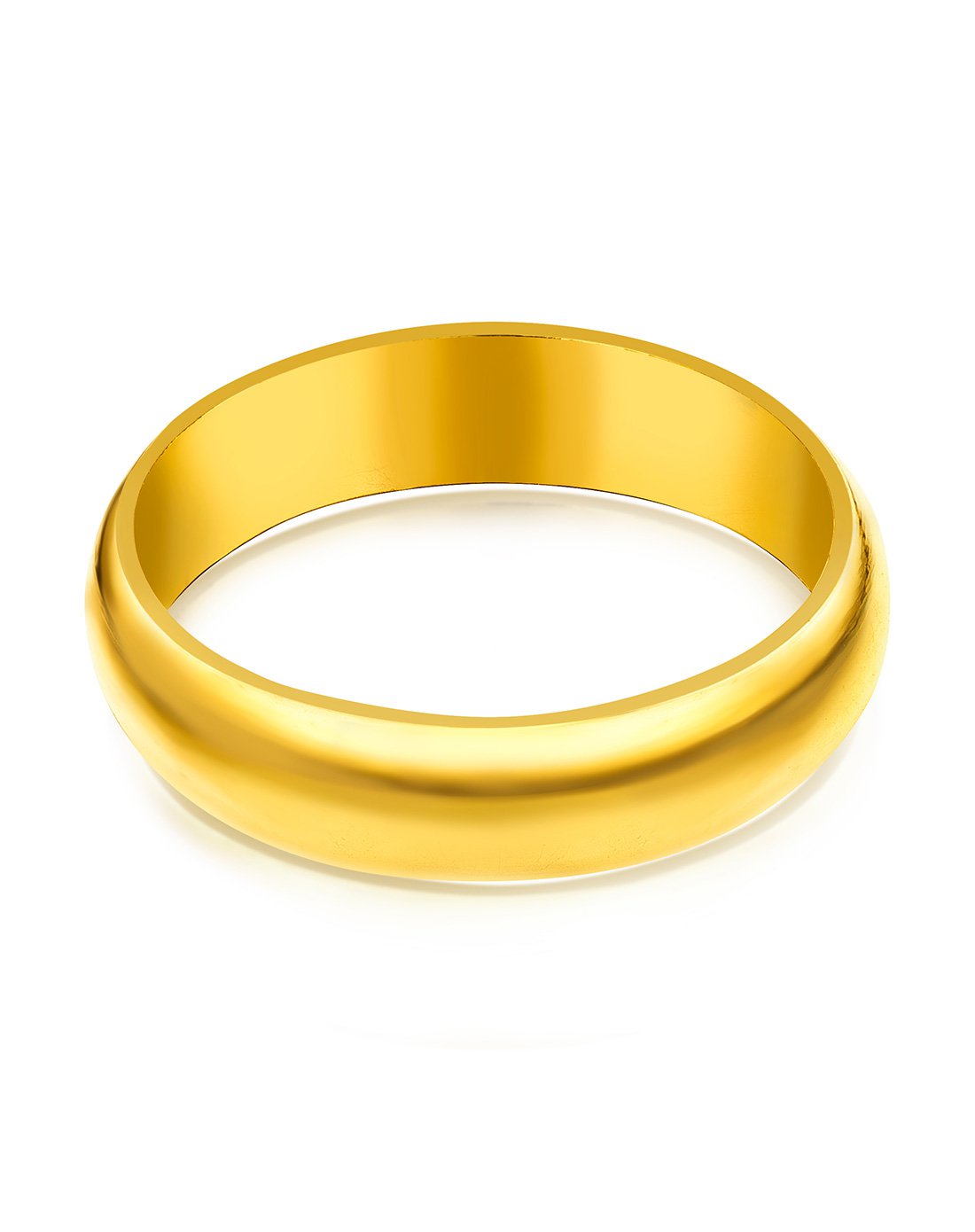 六福珠宝 足金简约光金卜身戒黄金戒指闭口(计价)