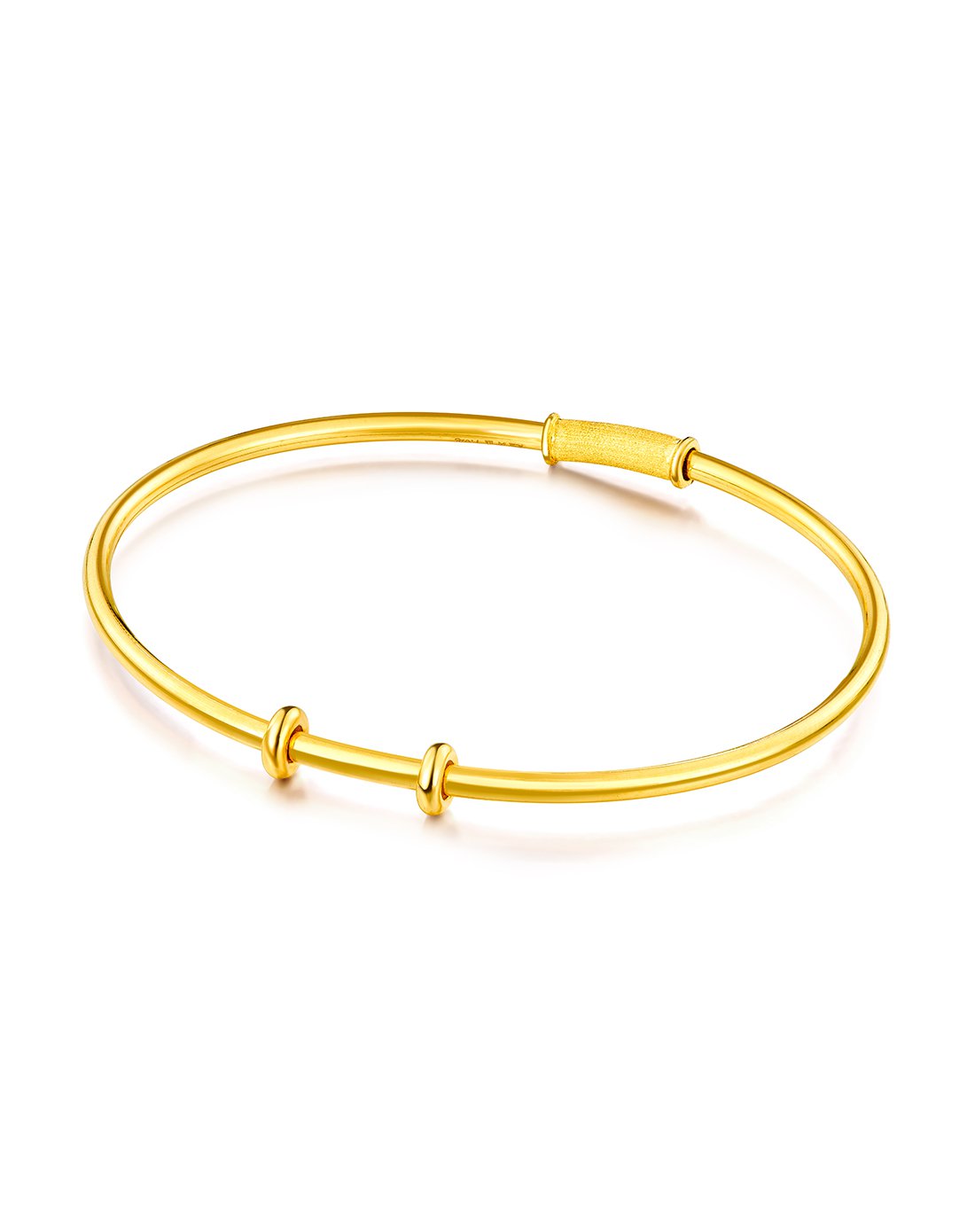 六福珠宝 黄金简约光身细手镯(计价/可与串珠搭配)