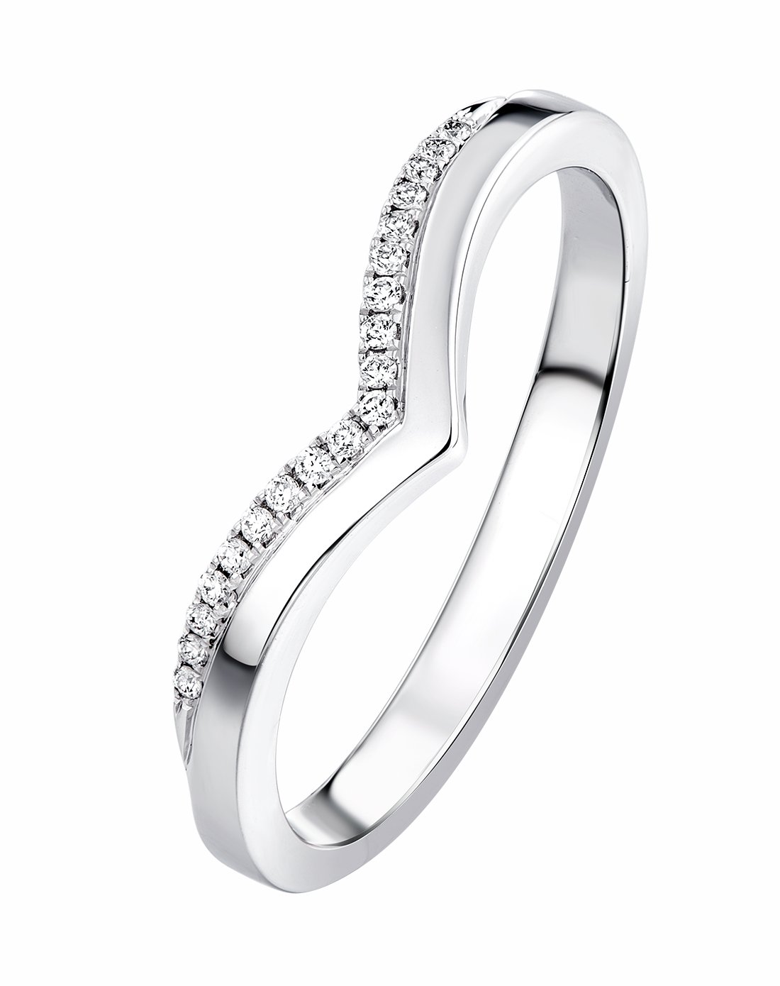 六福珠宝 婚嫁系列唯爱群镶钻石结婚戒指(定价)