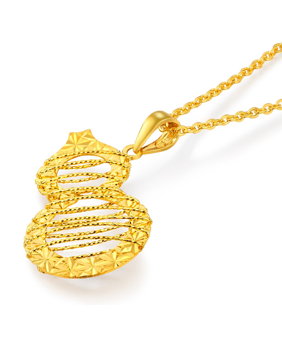 六福珠宝 黄金吊坠goldstyle葫芦足金挂坠 不含链定价