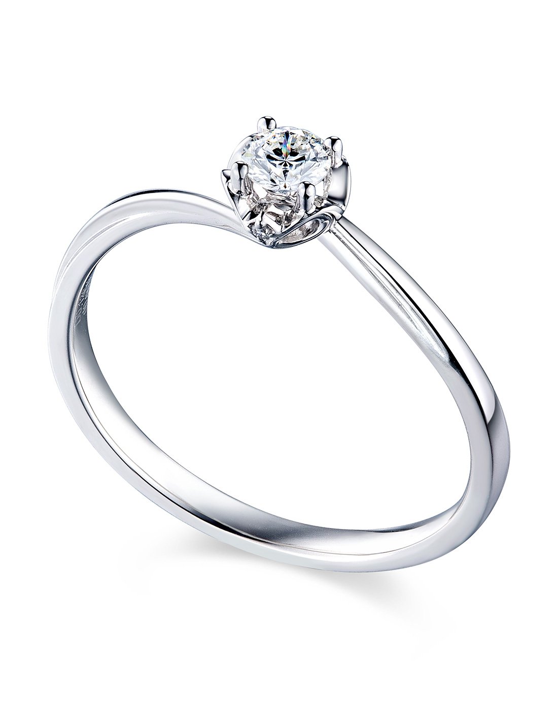 六福珠宝结婚钻石戒指爱很美系列扭臂婚戒女18k金钻戒正品 定价