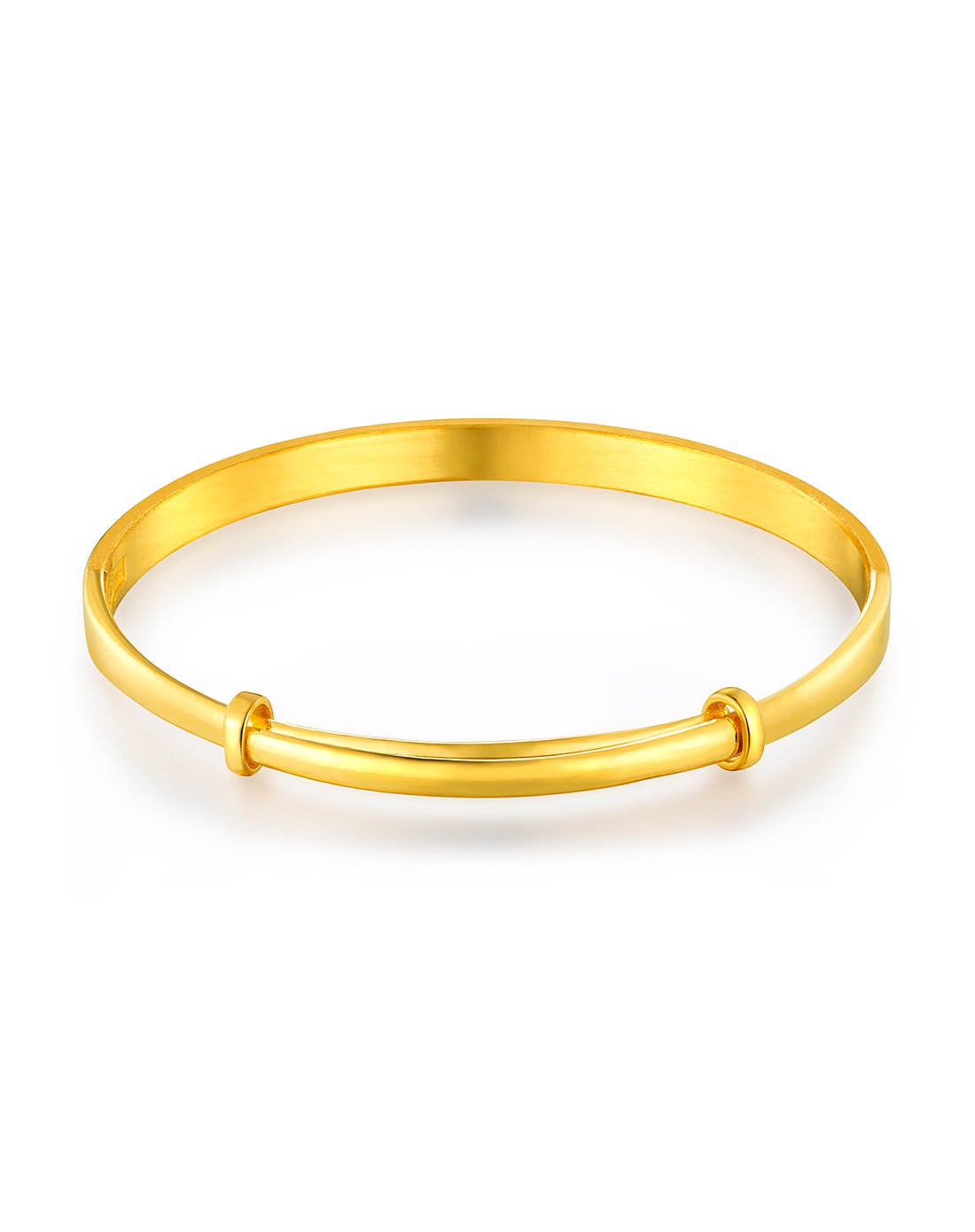 六福珠宝 足金手镯女款精工款实心黄金手镯子 计价