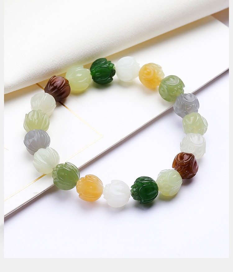 【好物分享】天然和田玉莲花手链多宝手串和田玉手链