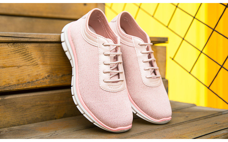 康龙女鞋舒适软底日常透气运动鞋女单鞋飞织休闲鞋百搭平底鞋