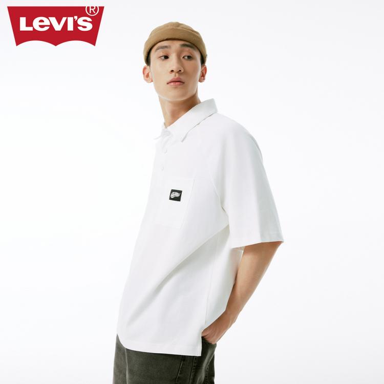 Levi's 【商场同款】李维斯春夏情侣短袖polo衫 In White
