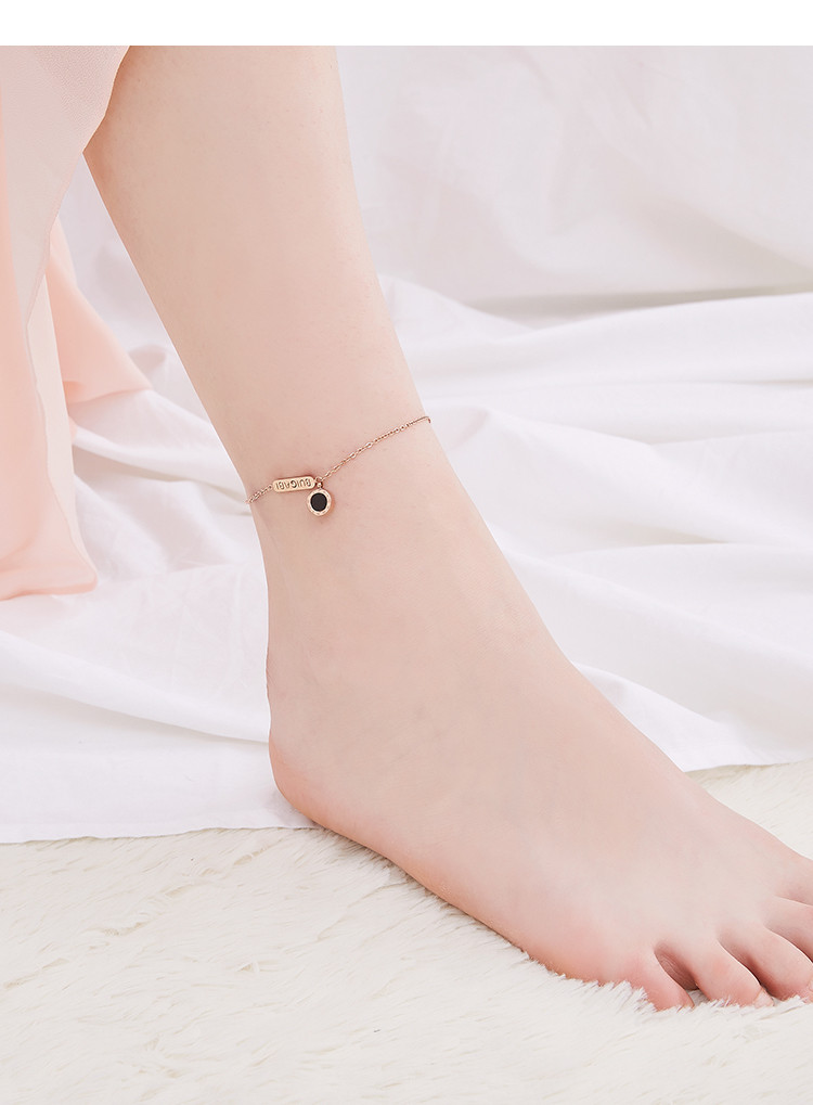 mck罗马数字钛钢脚链女网红脚链子韩版简约性感个性时尚脚踝足链