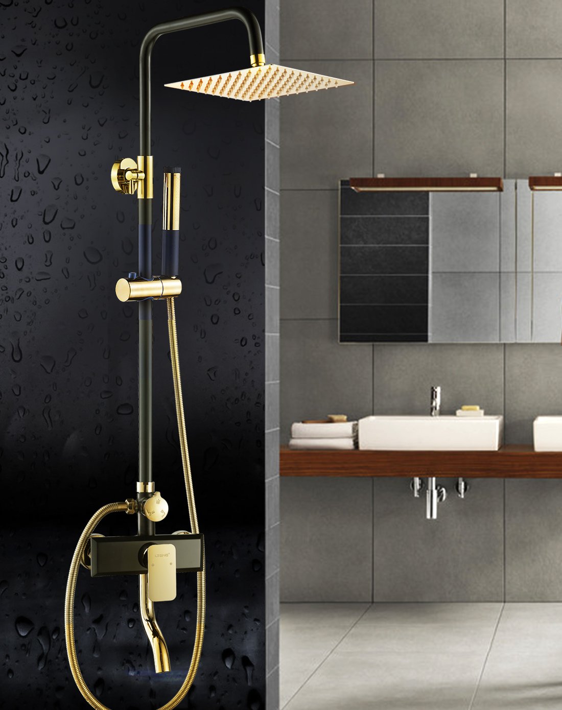 恒温科技 引领品质生活—蓝藤卫浴专场直发货蓝藤6600黑金色浴室仿古