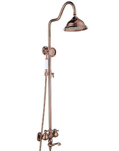 蓝藤5004欧式玫瑰金色花洒套装仿古精铜花洒