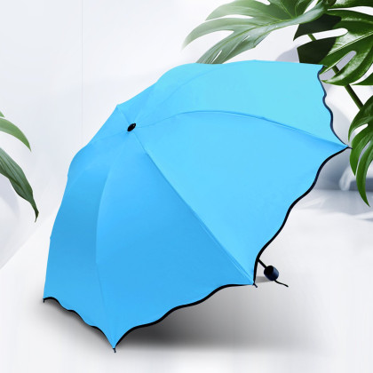 遮阳伞折叠晴雨两用太阳伞黑胶两用晴雨伞