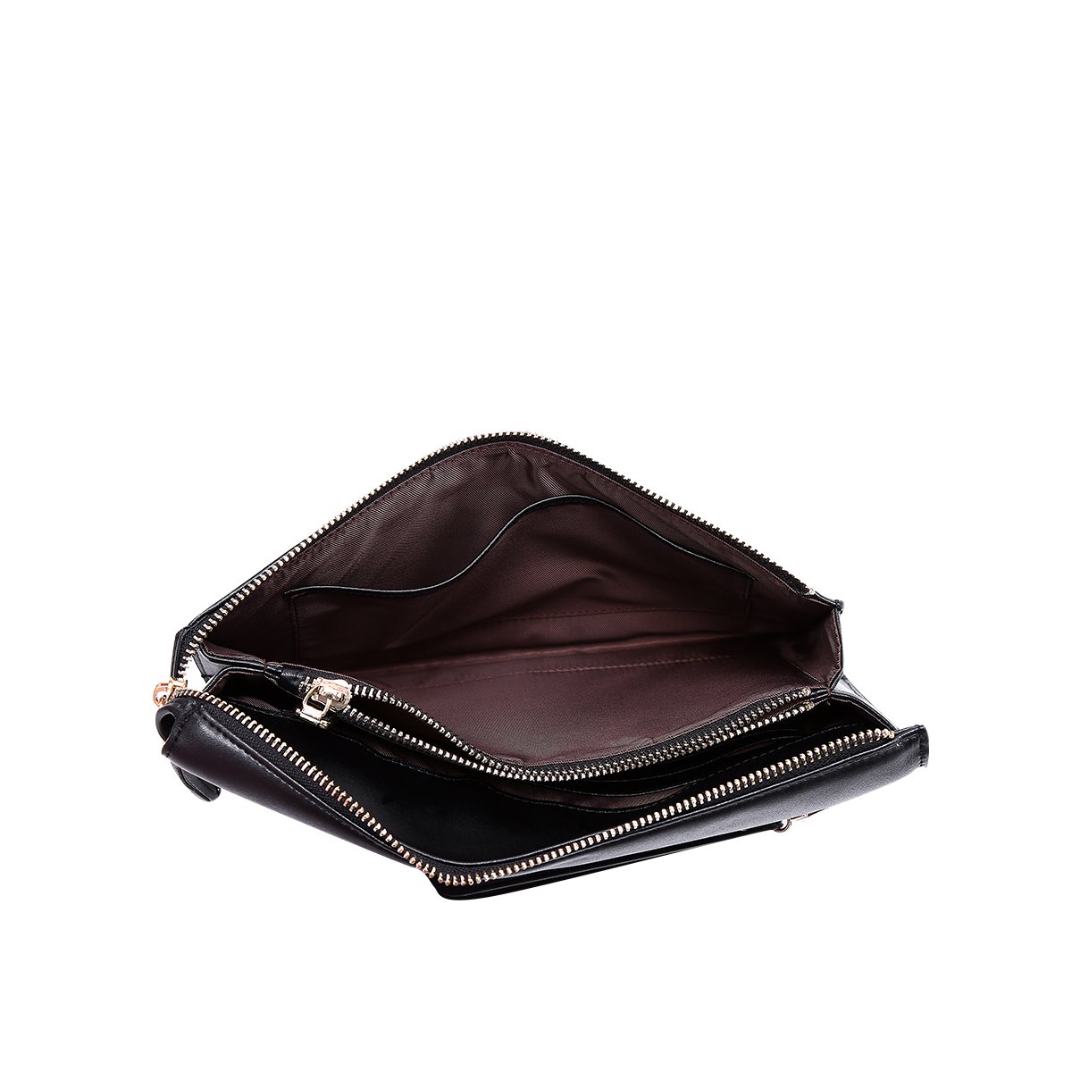 2018新款欧美个性拉链二层牛皮中包女款手拿包