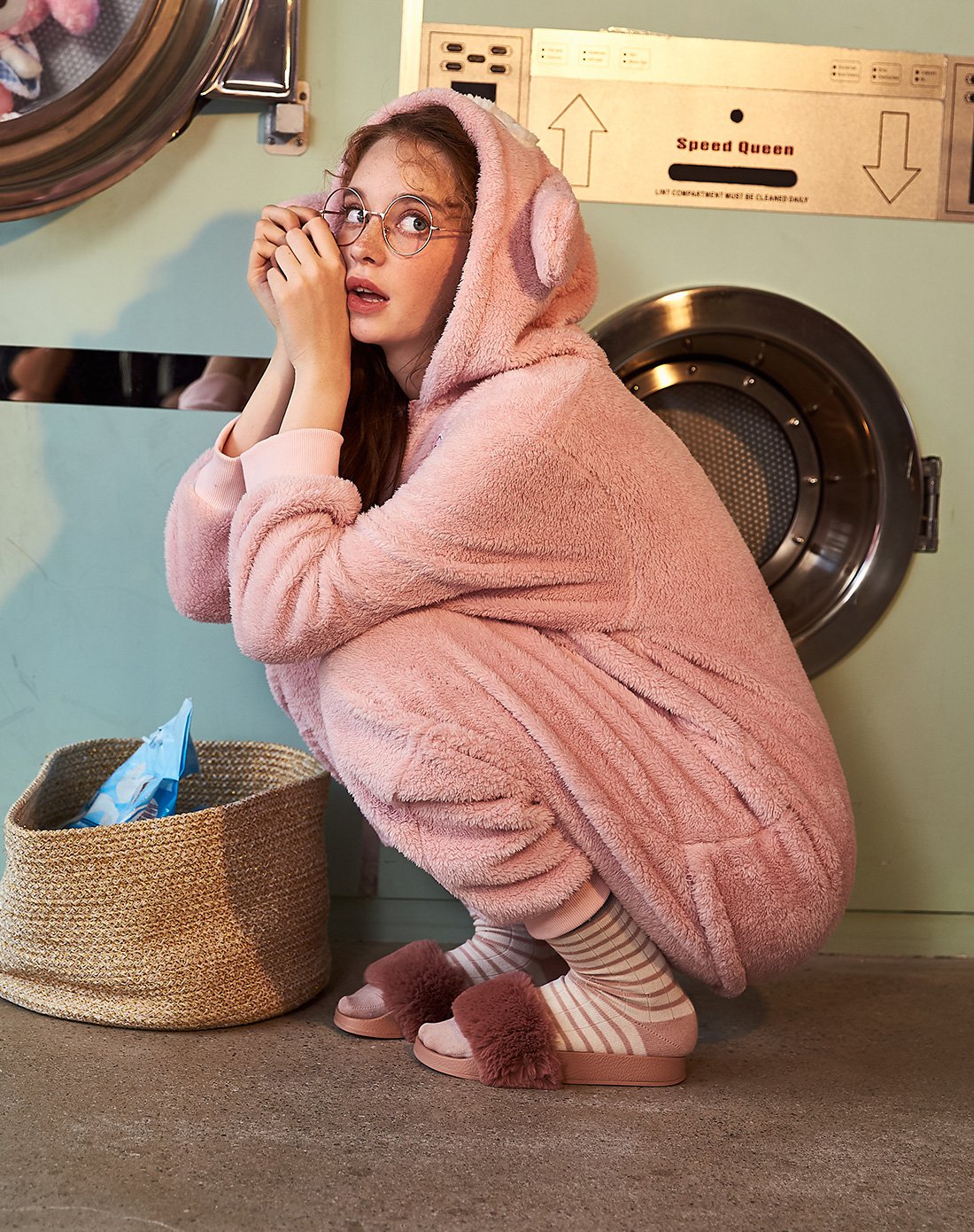 果壳正品my melody美乐蒂女可爱连体睡衣冬套装