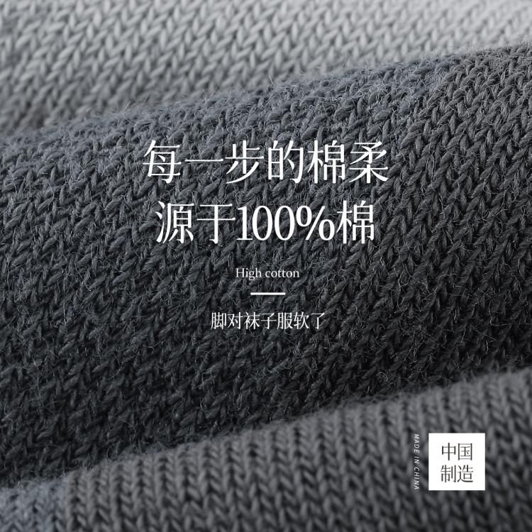 恒源祥 【100%棉】6双装10A抑菌薄款中筒男士春夏网眼防臭男袜