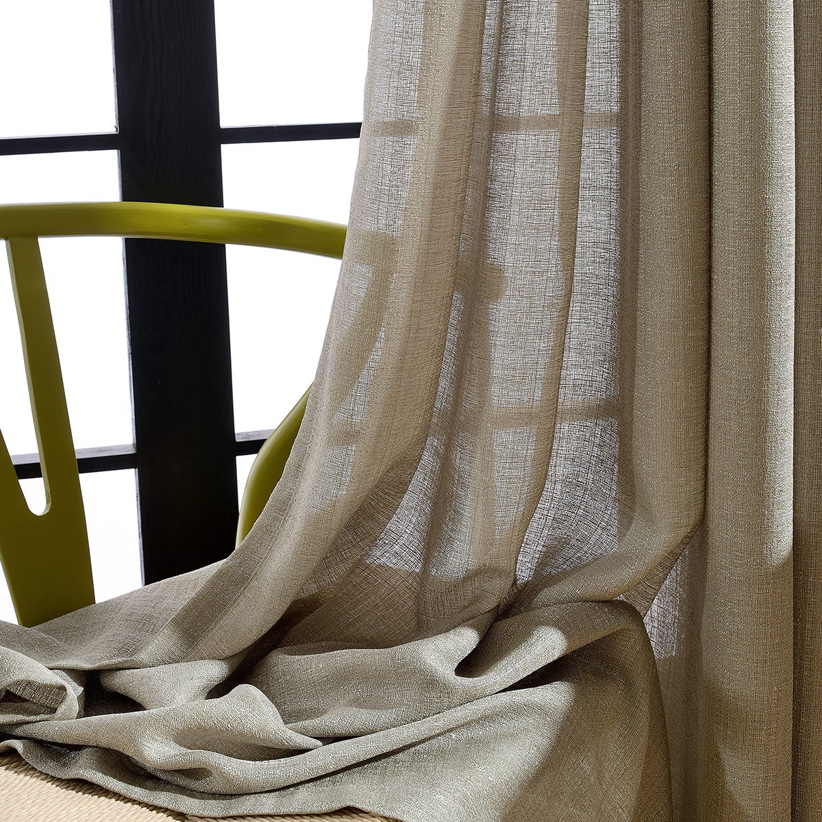 灰色仿麻窗帘300*270cm双片装 共6米