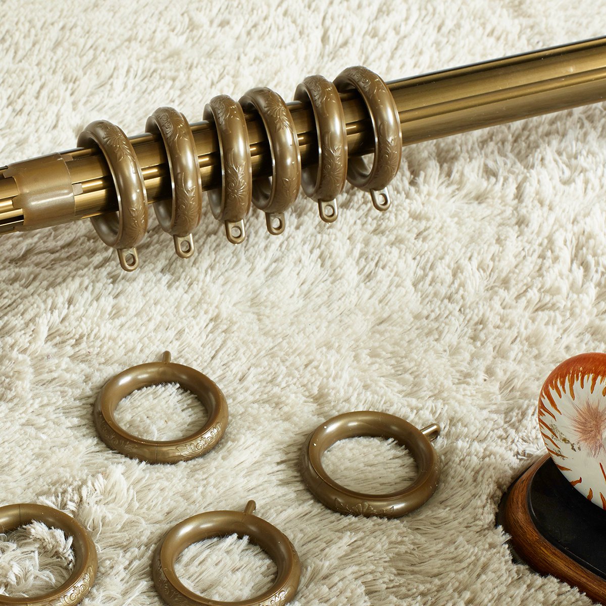 加厚铝合金可伸缩罗马杆双杆