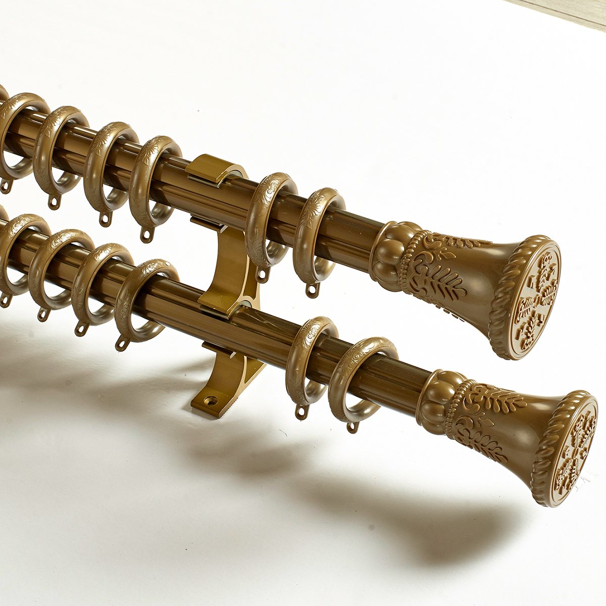 加厚铝合金可伸缩罗马杆双杆