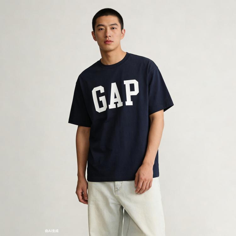 盖璞 Gap男女装2026春季款logo字母印花宽松短袖T恤休闲上衣866064