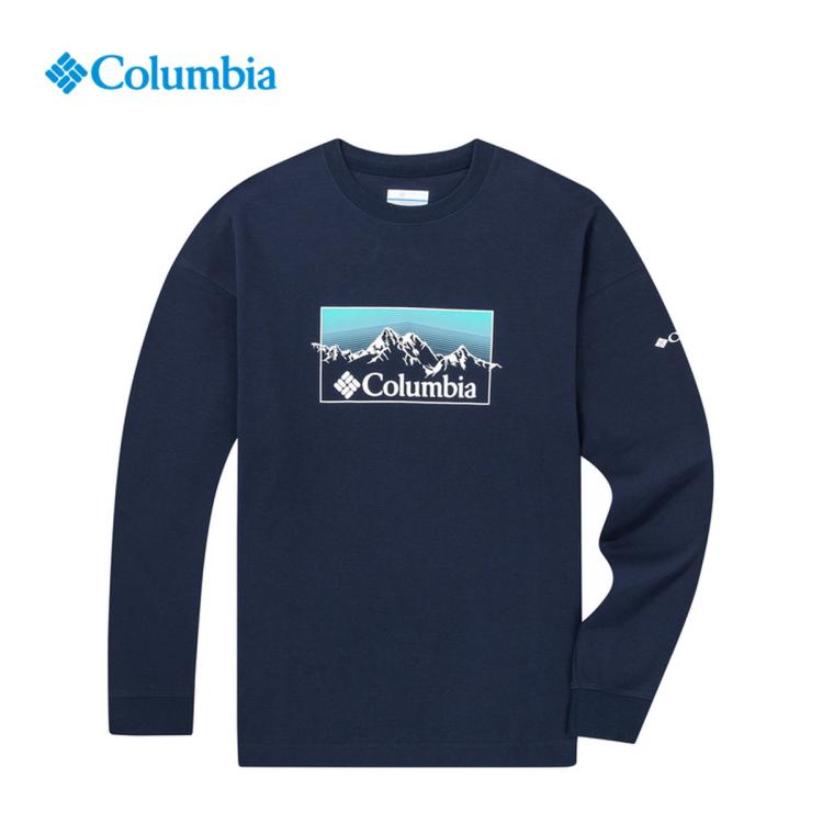 Columbia 哥伦比亚户外情侣男女防晒upf50防紫外线长袖t恤 In Blue