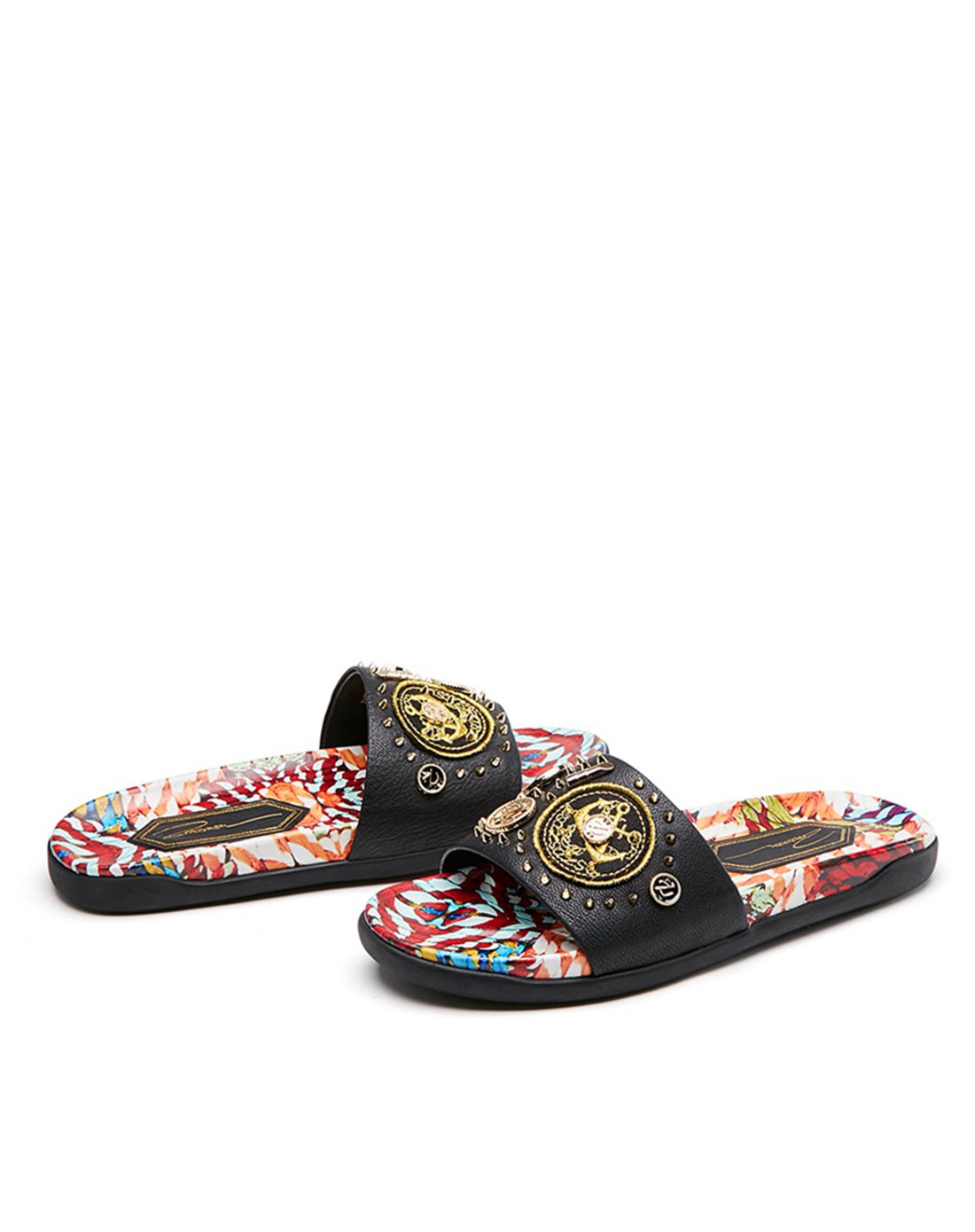 (抖音同款)莎莎苏zsazsazsu2018夏季新款金属船锚装饰外穿凉鞋拖鞋