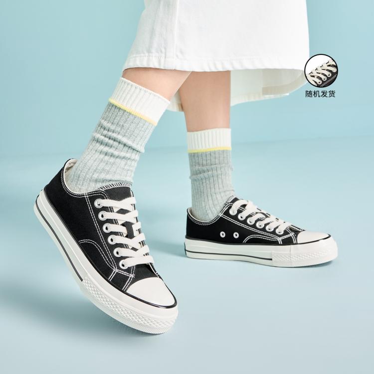 热风 【舒适好穿】春秋女士时尚日常休闲鞋低帮系带百搭帆布鞋
