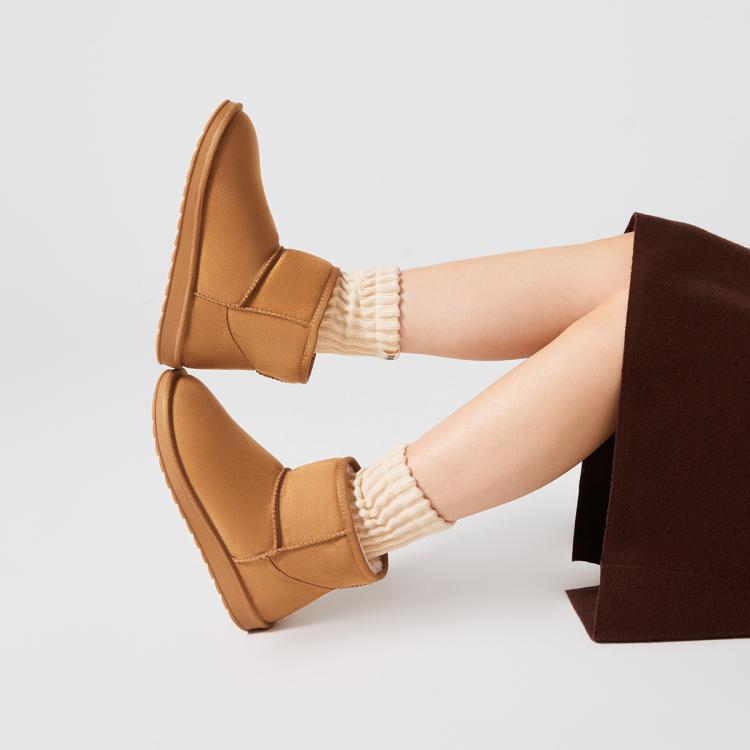 热风 【爆款推荐】冬季女士日常百搭简约休闲保暖舒适通勤纯色雪地靴