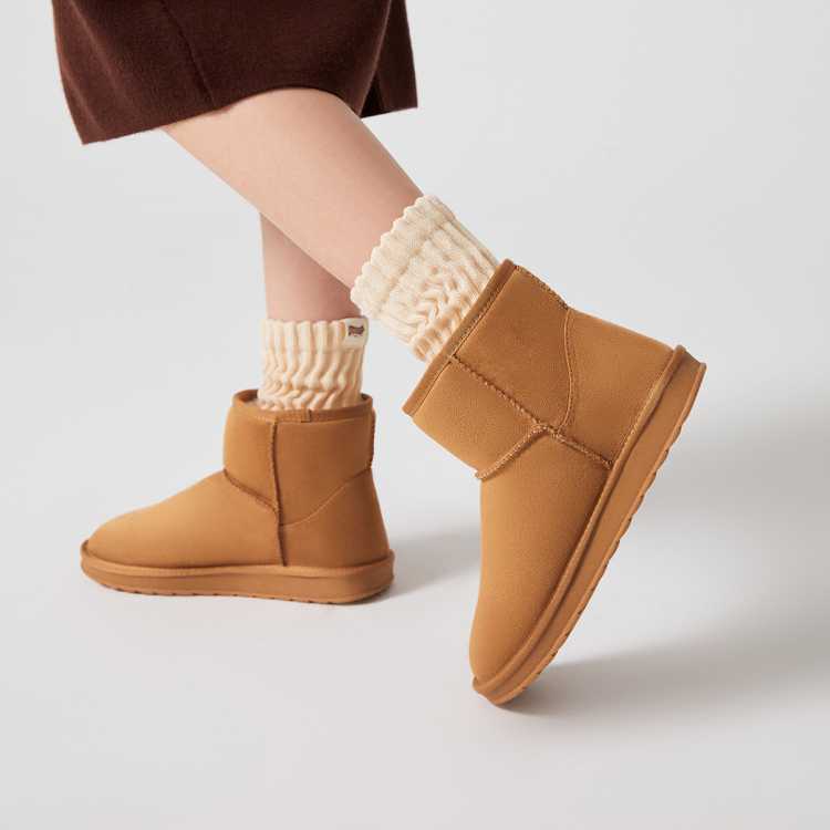 热风 【爆款推荐】冬季女士日常百搭简约休闲保暖舒适通勤纯色雪地靴