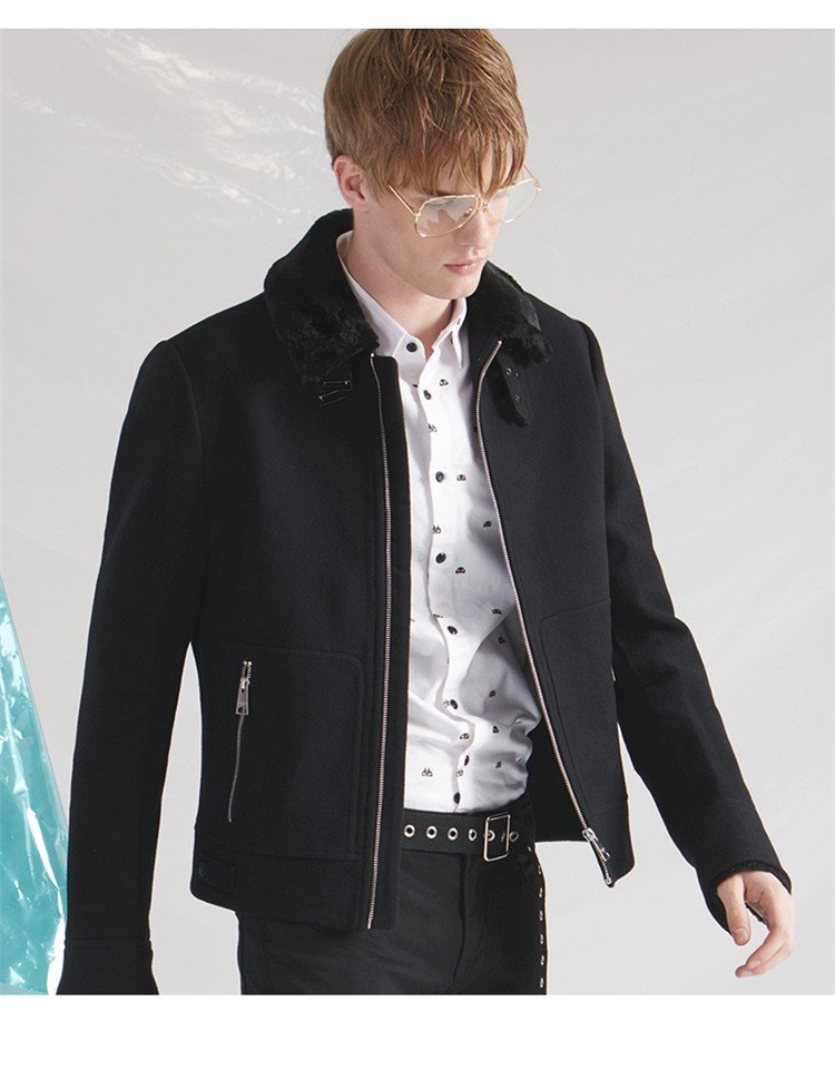 马克华菲男装时尚毛领潮流休闲男士夹克