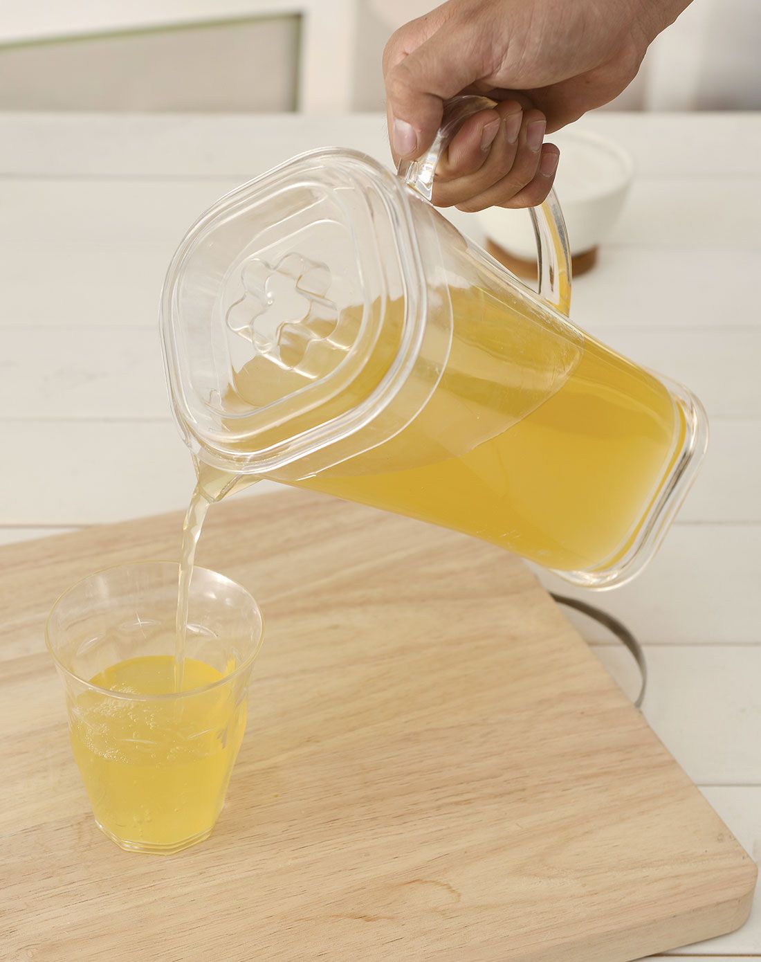 大容量花型盖方形冷水壶2l带4杯