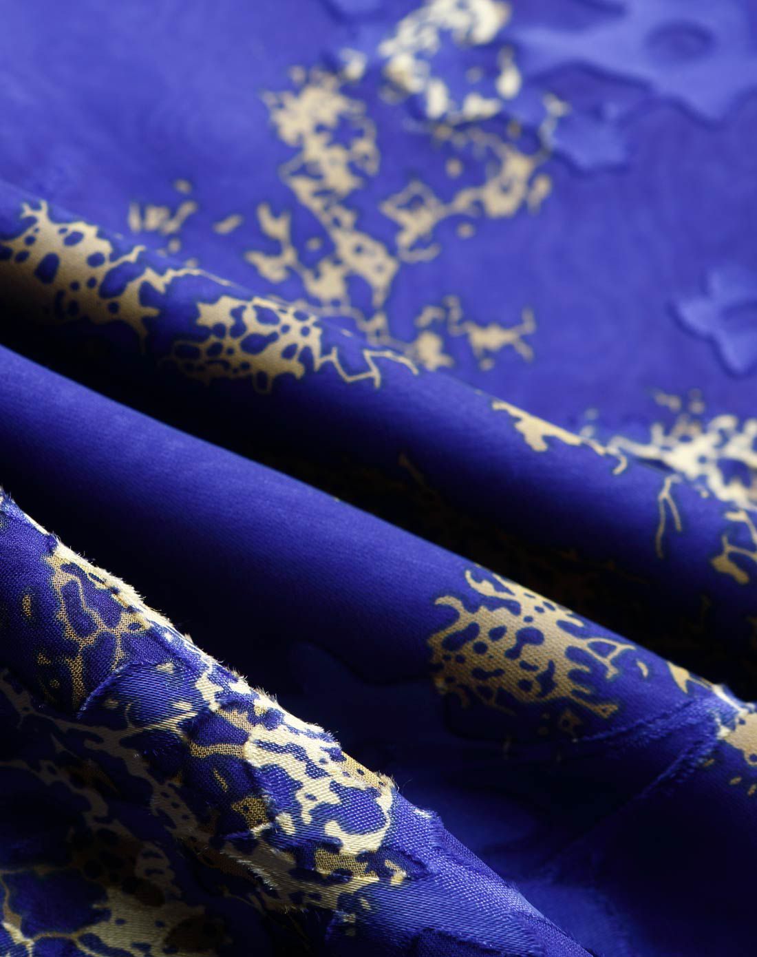 女蓝紫真丝烂花绡吊带裙